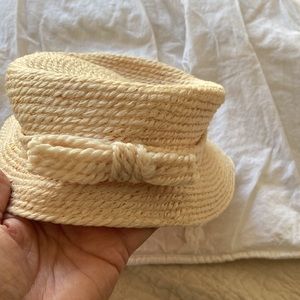Spunwoven Everitt vintage to antique topper hat peachy pink and brown
